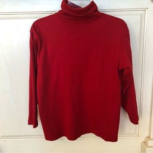 Vintage Liz Claiborne Turtleneck Sweater Lizsport Ribbed Knit Red Women's Medium